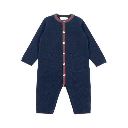 Gucci Kids Button-Up Crewneck One-Piece
