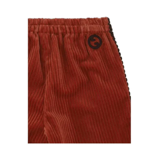 Gucci Kids Logo Embroidered Corduroy Trousers