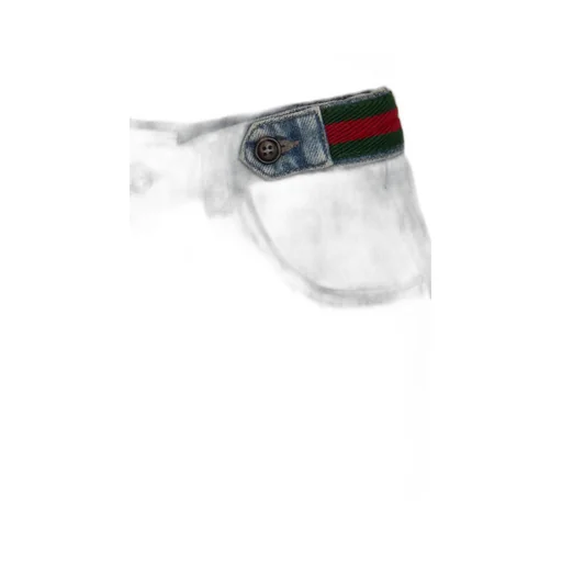 Gucci Kids Web Detailed Mid-Rise Denim Shorts
