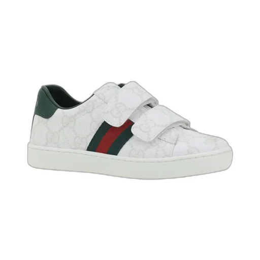 Gucci Kids Logo Printed Touch Strap Sneakers