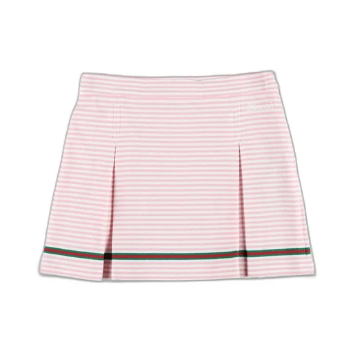 Gucci Kids Logo Embroidered Striped Skirt