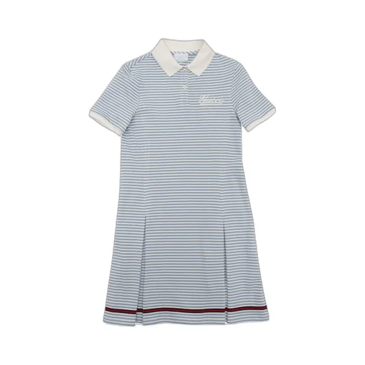 Gucci Kids Logo Embroidered Striped Dress