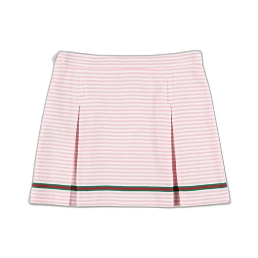 Gucci Kids Logo Embroidered Striped Skirt