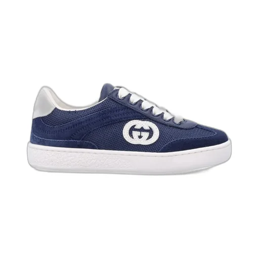 Gucci Kids Interlocking G Lace-Up Sneakers