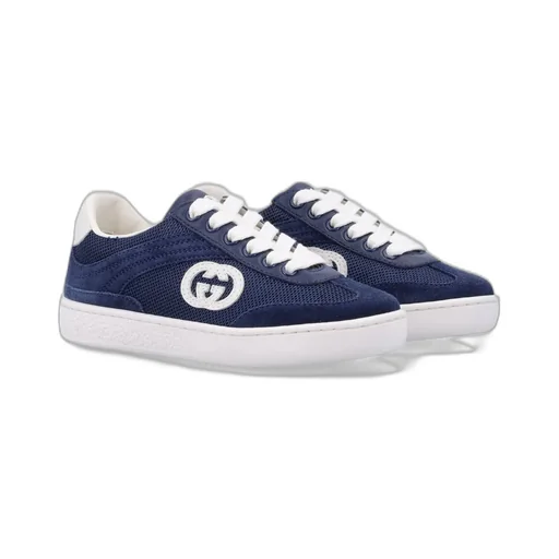 Gucci Kids Interlocking G Lace-Up Sneakers