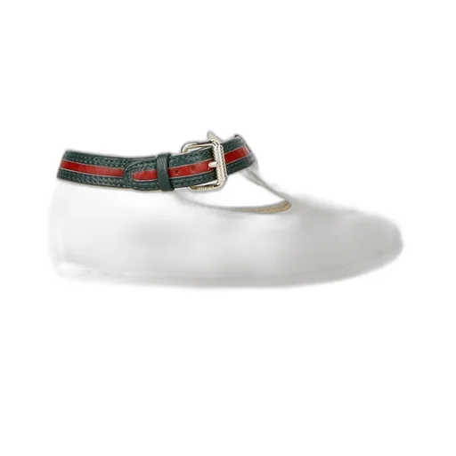 Gucci Kids Web-Stripe Round Toe Ballet Flats
