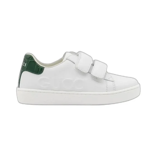 Gucci Kids Ace Round Toe Double-Strap Sneakers