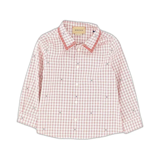 Gucci Kids Checked Long-Sleeved Shirt