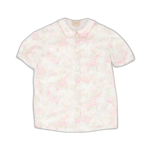 Gucci Kids Floral Printed Short-Sleeved Shirt