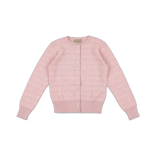 Gucci Kids Double G Crewneck Knitted Cardigan