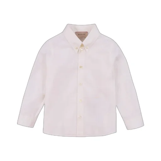 Gucci Kids Logo Embroidered Curved Hem Shirt