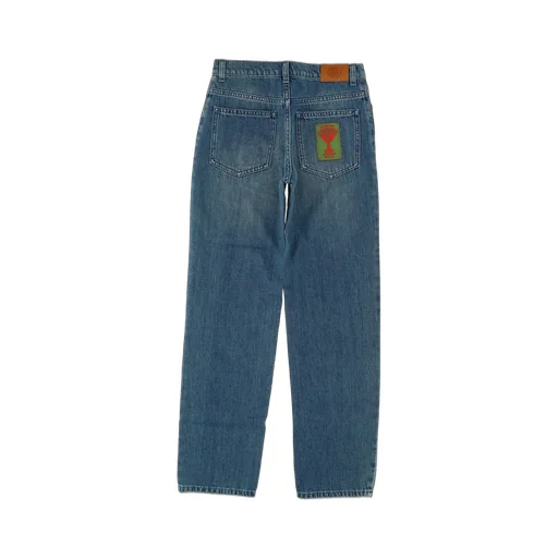 Gucci Kids Logo Patch Straight Leg Jeans