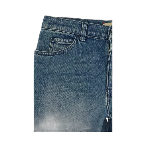 Gucci Kids Logo Patch Straight Leg Jeans