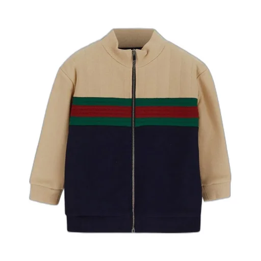 Gucci Kids Web-Stripe Zip-Up Long-Sleeved Jacket