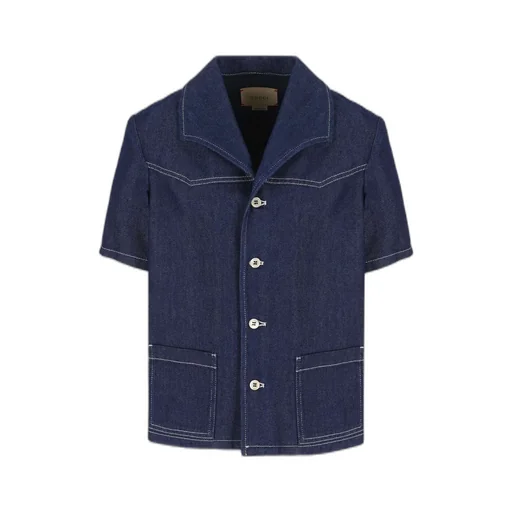 Gucci Kids Logo Printed Denim Shirt