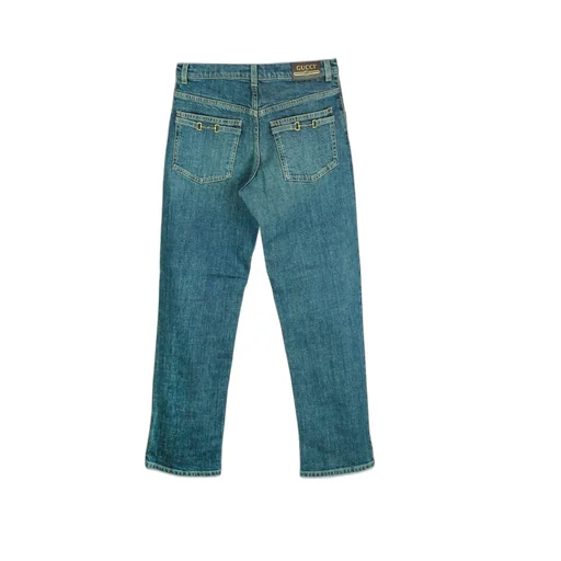 Gucci Kids Horsebit Logo Patch Jeans