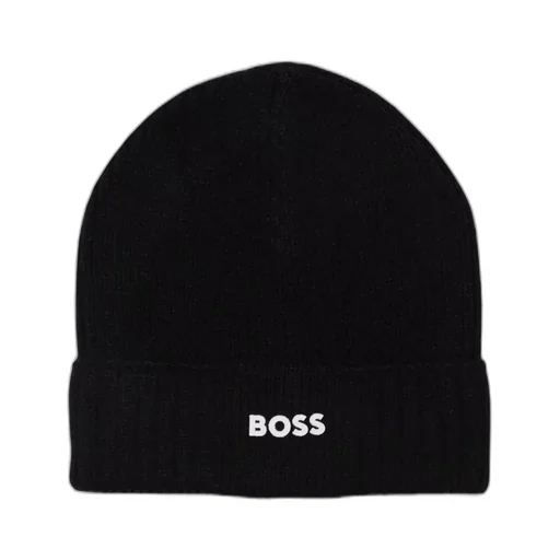 Hugo Boss Kids Turn-Up Brim Ribbed-Knit Beanie