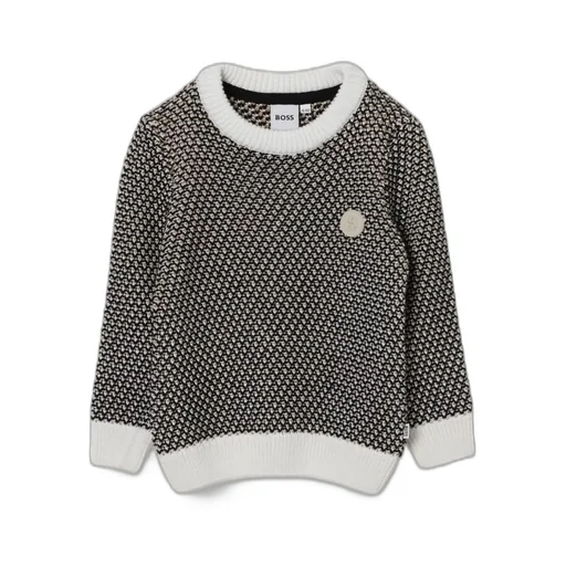 Hugo Boss Kids Textured Knit Crewneck Jumper