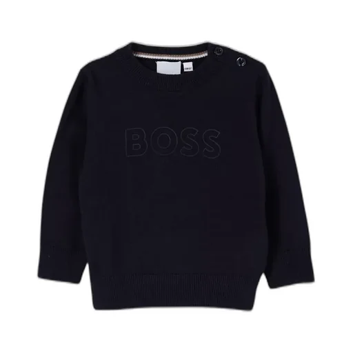 Hugo Boss Kids Embroidered Logo Long Sleeve Jumper