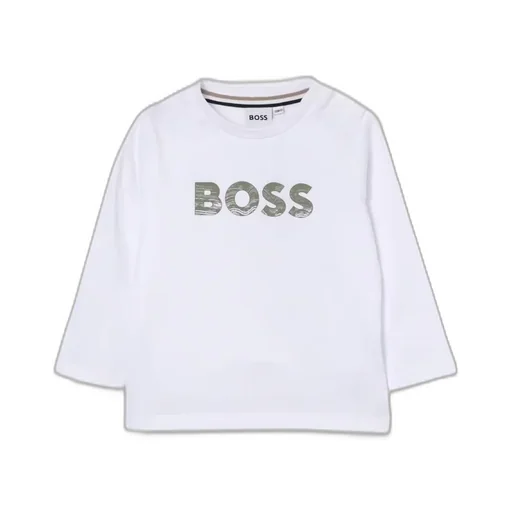 Hugo Boss Kids Crewneck Logo-Print T-Shirt