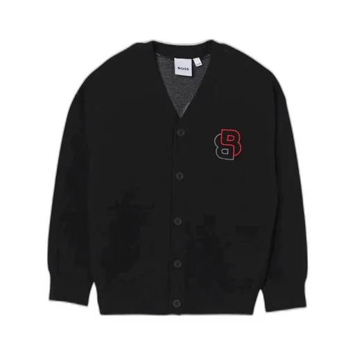 Hugo Boss Kids Logo Embroidered Button-Up Cardigan