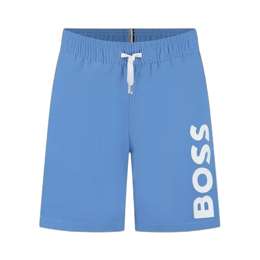 Hugo Boss Kids Logo-Printed Drawstring Swim Shorts