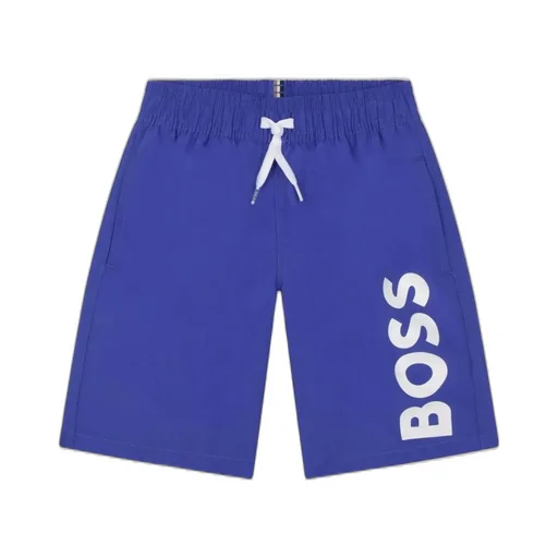 Hugo Boss Kids Vertical Logo Quick-Dry Swim Shorts