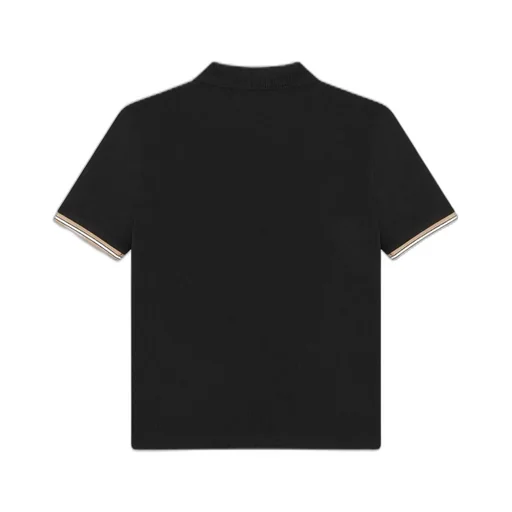 Hugo Boss Kids Logo Embroidered Striped Trim Polo Shirt