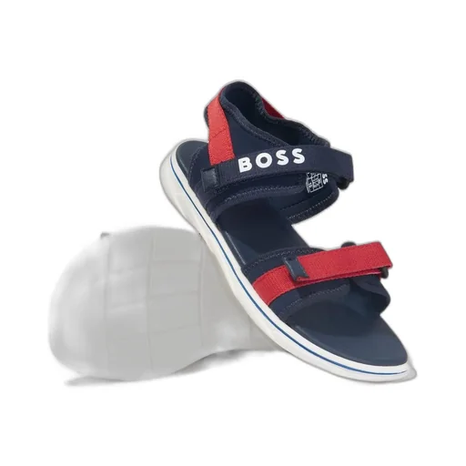 Hugo Boss Kids Logo-Detail Touch-Strap Open-Toe Sandals