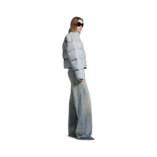 Cursive Cropped Puffer