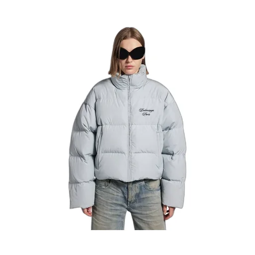 Cursive Cropped Puffer