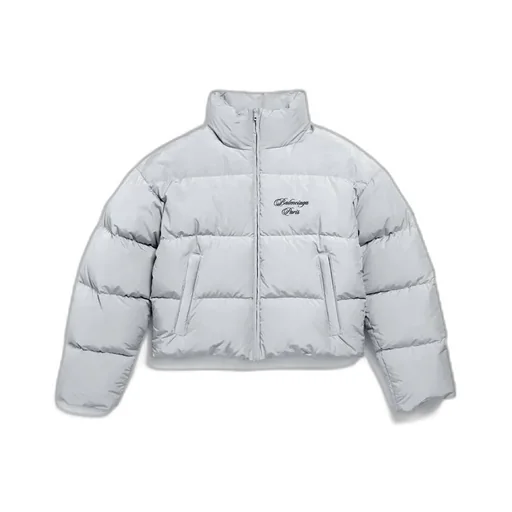 Cursive Cropped Puffer