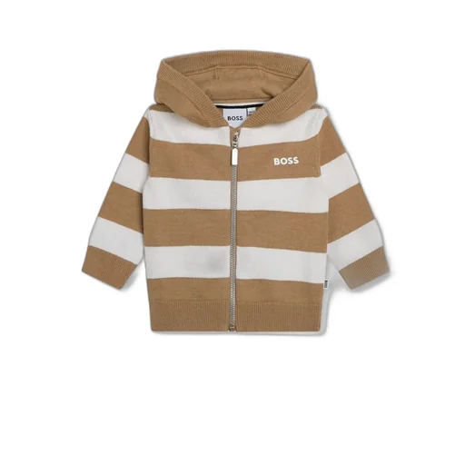 Hugo Boss Kids Striped Tricot Hoodie