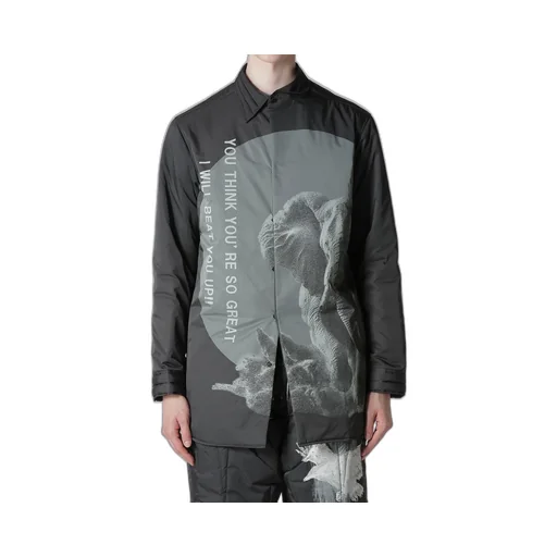 Elephant Message Printed Padded Collar Blouse