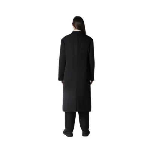 Wool Gabardine 4 Buttons Long Jacket With Liner