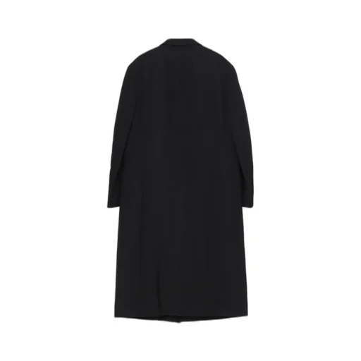 Wool Gabardine 4 Buttons Long Jacket With Liner