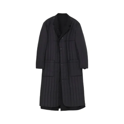 Wool Gabardine 4 Buttons Long Jacket With Liner