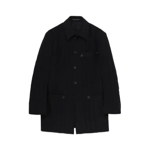Wool Gabardine Tab Detail Paded Jacket