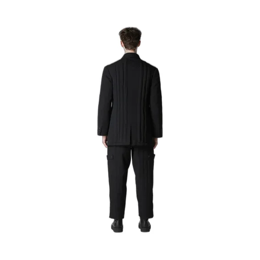 Wool Gabardine Tab Detail Paded Jacket