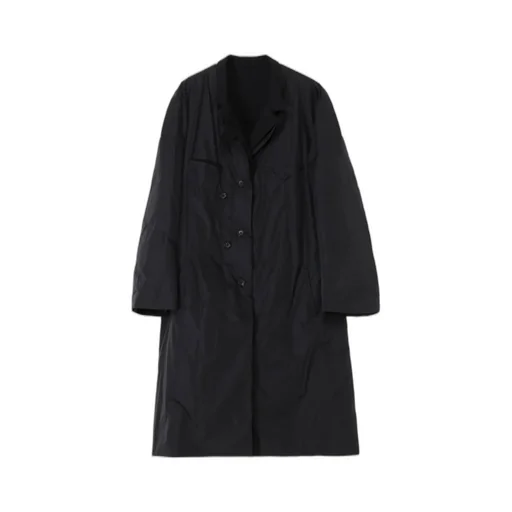 Wool Gabardine 3Buttons Diagonal Padded Long Jacket