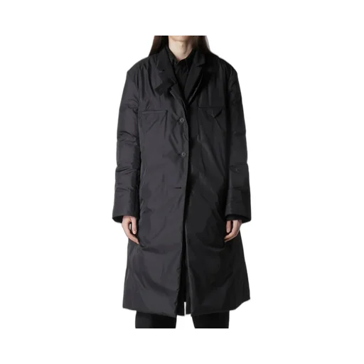 Wool Gabardine 3Buttons Diagonal Padded Long Jacket