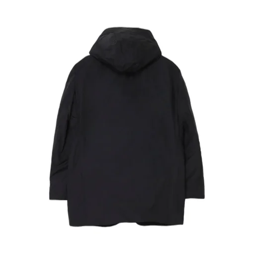 Wool Gabardine Diagonal Padded Hooded Jacket