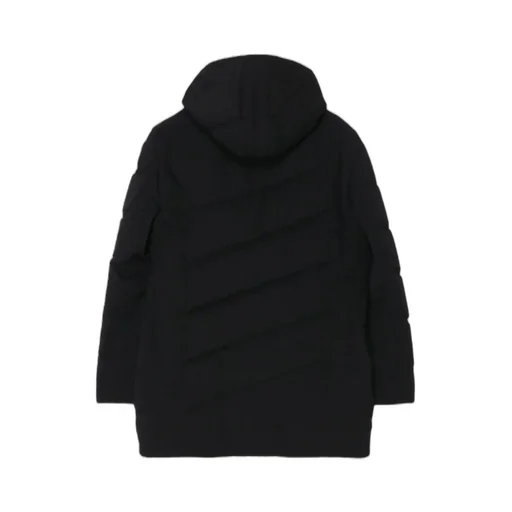 Wool Gabardine Diagonal Padded Hooded Jacket