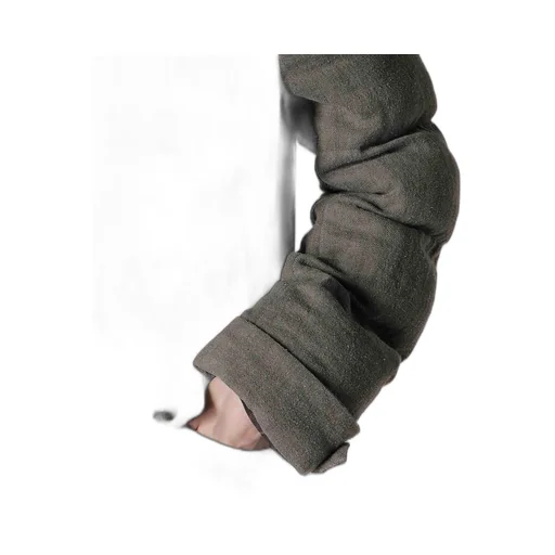 Silk Linen Inked 3 Buttons Horizontal Padded Jacket