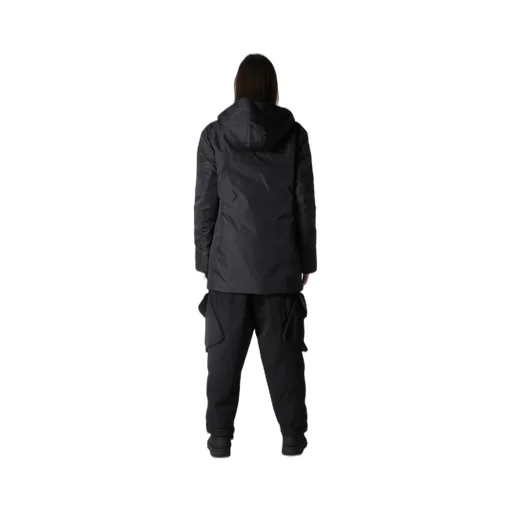 Wool Gabardine Diagonal Padded Hooded Jacket