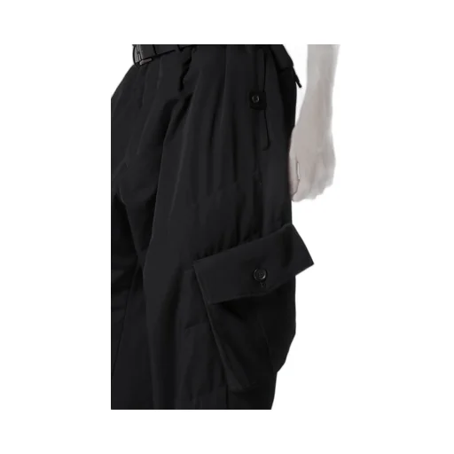 Wool Gabardine Pocket Detail Padded Pants