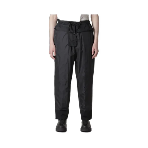 Wool Gabardine Tab Detail Padded Pants