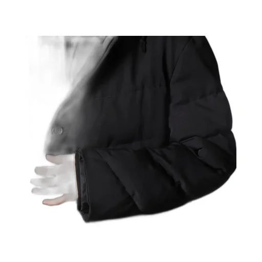 Wool Gabardine Diagonal Padded Hooded Jacket