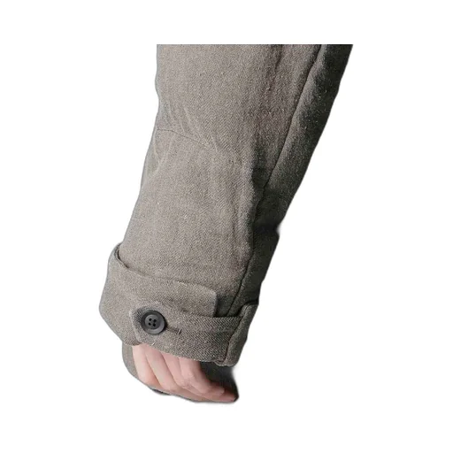 Silk Linen Inked 3 Buttons Horizontal Padded Jacket