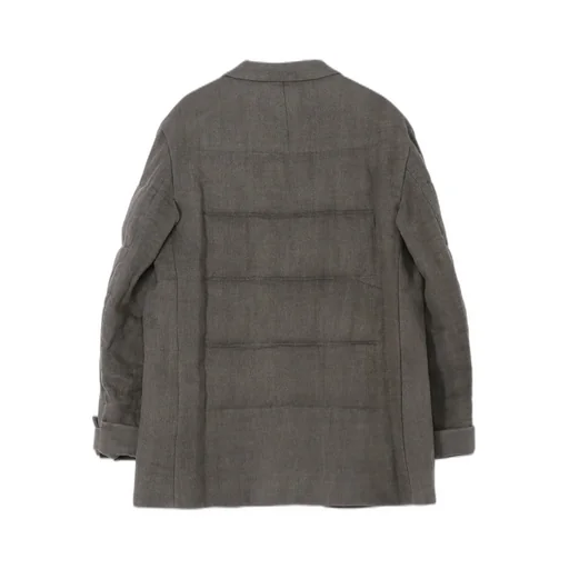 Silk Linen Inked 3 Buttons Horizontal Padded Jacket